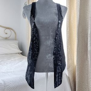 Benetton black sequin stretch vest